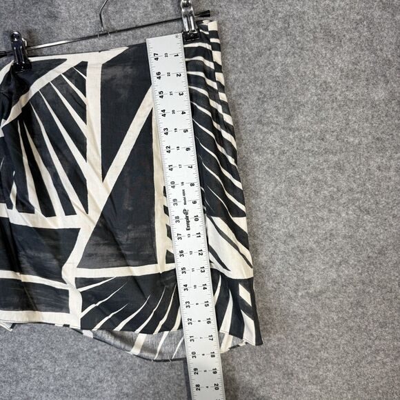 Zara Ruched Mini Skirt Dark Gray Black White Striped Pattern Women's Size M - Picture 9 of 9